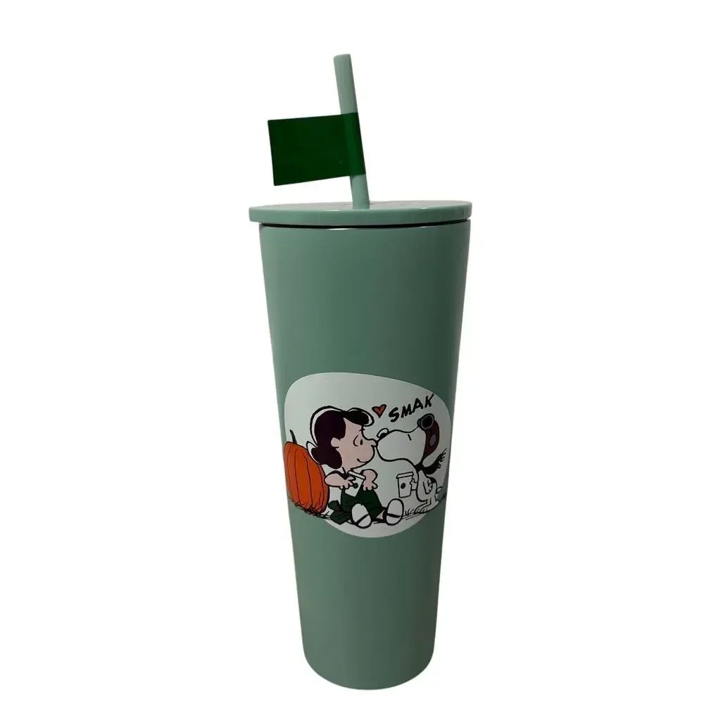2026 Starbucks x Peanuts Snoopy Lucy Green Stainless Tumbler 24oz NWT